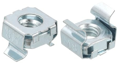 QUARKZMAN M8 x 1,25mm Jaula Tuerca, 5uds A Presión Jaula Tuerca, Carbono Acero Galvanizada Métrica Tuerca para Servidor Estante Gabinete, Plata