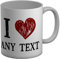 Shopagift Personalised I Love Any Custom Text Mug Funny White 11oz Large Ceramic Cup