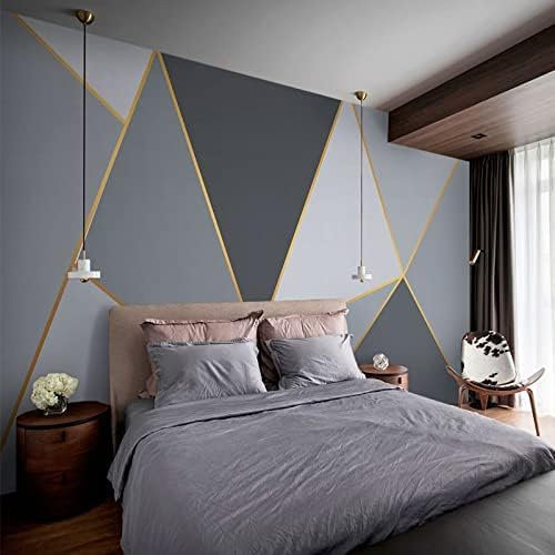 Papier peint minimaliste géométrique bloc de couleur 3D pour cuisine, salle à manger, bureau, salon, fond TV 350 cm × 256 cm