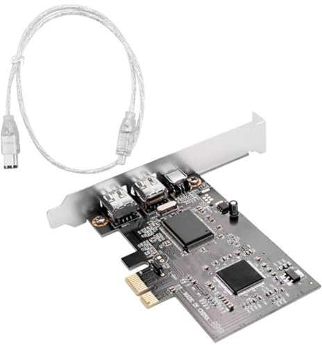 Jolsaawie PCI Express X1 PCI-E FireWire 1394A IEEE1394 Controllerkarte Schwarz für Desktop