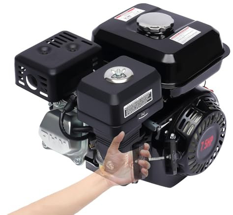 Tenddya Petrol Engine 4 Stroke, 7.5HP Gas Engine Go Kart Engine, 5100W 3.6L Petrol Engine for Compressor, Scarifier, Lawnmower, Pump, Generator, Mower