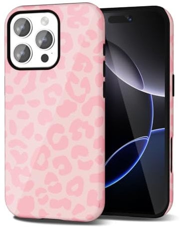 Svanove Cheetah Print Phone Case for iPhone 16 Pro Max Case Girly Trendy Leopard Pattern, Retro Cool Animal Print, Luxury Cute Case for Women, Aesthetic Y2k Hard Shell Plastic, Pink