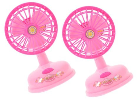 Ciieeo 1 Juego Mini Ventilador Electrodomésticos De Casa De Muñecas Electrodomésticos En Miniatura Pequeño Ventilador Eléctrico Juguete Para Niños Juguete De Rol Rosa El Plastico 2 Piezas