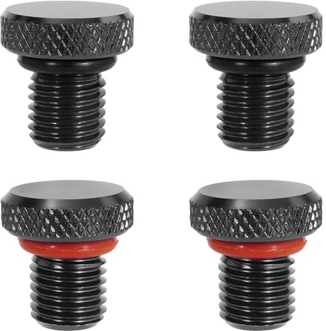 4Pcs M10x1.25 Motorrad Spiegel Loch Dübel | Universal Motorrad Rückspiegel Schrauben (2 Regular & 2 Reverse) Geeignet für die meisten Motorrad ATV und Bike (Schwarz)