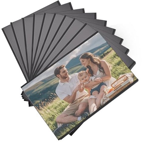 VAIAV Mini Magnet Bilderrahmen Klein, 10 Stück 7,5 x 5 cm Magnetrahmen, Magnetbilderrahmen, Magnetischer Fotorahmen, Kühlschrankmagnete Fototaschen (Schwarz)