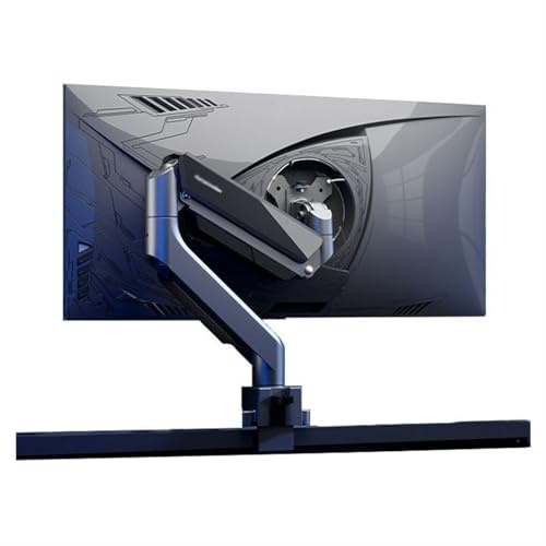 Monitor Arm 17-45 Single Monitor Mount, Gas Spring Aluminum Monitor Arm, Adjustable Stand, VESA 75/100 mm with Clamp and Grommet Base，Hold up to 35 Lbs Monitor Mount(Gris)
