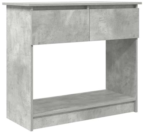 vidaXL Tavolo Consolle con Cassetti Grigio Cemento 85,5x38,5x74,5 cm