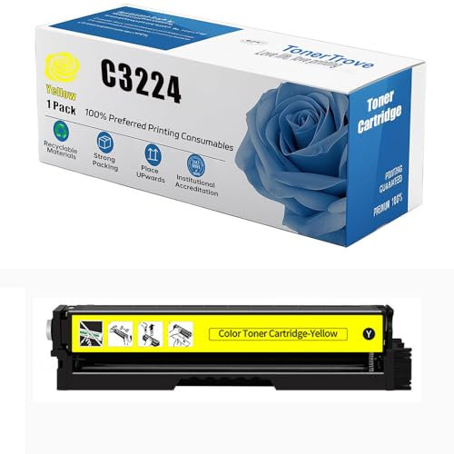 Tonerkartusche Mit Hoher Reichweite C3224 C3210HK0 C3210HC0 C3210HM0 C3210HY0 Kompatibel Für Lexmark C3224 MC3224 MC3326 C3224dw C3326dw C3426dw MC3426adw MC3426i Drucker, Kein Chip,Yellow-1 Pack