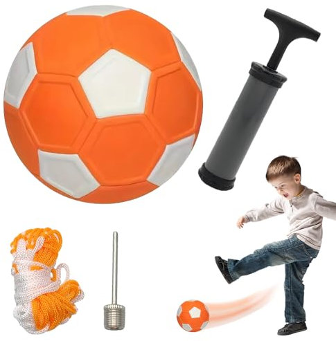 KBIBCK Curve Ball Football, 20 cm Swerve Soccer Ball for Kids, Curve Soccer Ball with Pump & Storage Bag, Curve and Swerve Football Toy for Boys Girls Teenager Indoor Outdoor Football Training(Orange)