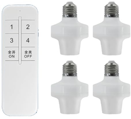 Vocdikficy E27 Luz de Control Remoto Inalámbrico Portalámparas Adaptador de Bombilla Inteligente Portalámparas LED Dispositivo Inteligente para Bombilla LED