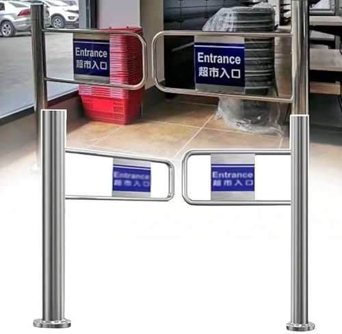 Zugangstüren Aus Edelstahl Mit Absperrung, Automatisches Schwingtor, Einwegtür, Durchgang/Flur/Eingang, Automatisch Schließende Einwegtür Für Bibliotheken, Geschäfte, Einkaufszentren,100cm