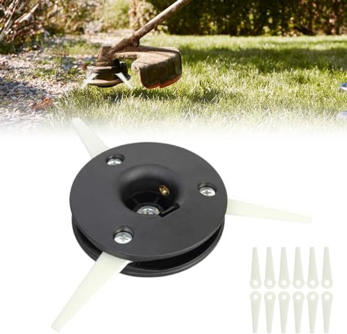 Tete Debroussailleuse Universelle M8 x1,25/M10 x1,25/M10 x2,25 Tête Lames Dentelées, Tête Débroussailleuse pour Coupe-Bordures Dresse-Bordures Nylon Aluminium (M10 x1,25)