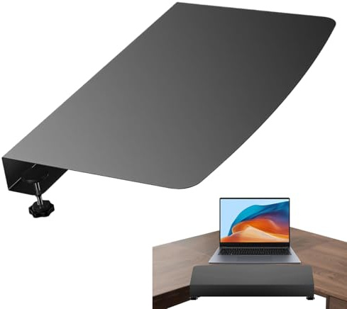 MLqkpwy Table Extender for Desk | Clamp-On Desktop Extender | Organizer Holder Adapter for Monitor Computer Travel L Shaped Table Corner College Home