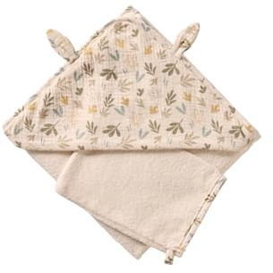 VERTBAUDET Cape Bain Gaze De Coton Et Gant De Toilette Bébé