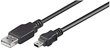 Goobay 50769 USB 2.0 Hi-Speed Cable, Black, Type B, 5-pin, 5m Length