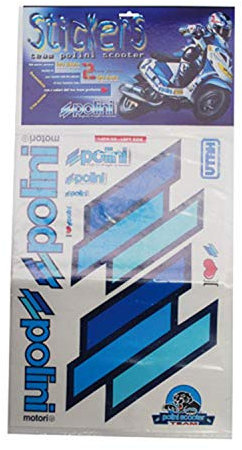 Adesivi / Stickers Team Polini Scooter dx/sx con contorno blu