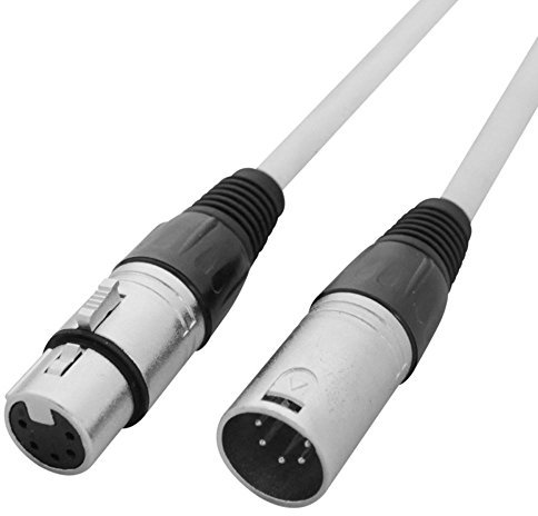 LEDJ 5-Pin DMX DJ Lighting Cable Lead 10m White