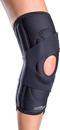 DONJOY Lateral J - Rodillera articulada DJ141KB14, Pierna derecha, con bisagra, Medium, Neoprene, Medio, 1