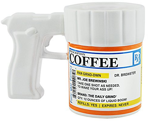 Fairly Odd Novelties Kaffeebecher mit verschreibungspflichtiger Pistole, 340 ml