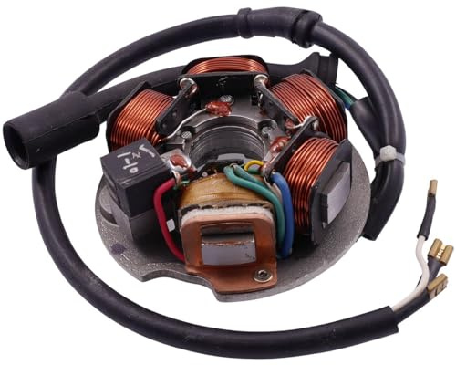 2EXTREME Lichtmaschine/Stator kompatibel mit Vespa PK XL XL2, Piaggio APE | Einbaufertige Zündgrundplatte im Set mit Stator, Kabelsatz und Pick-up; 5 Spulen, 3 Pins; Vergleichsnummern 199495, 497654