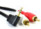 kenable Right Angle 3.5mm Stereo Jack to 2 RCA Phono Plugs Cable Gold 1m