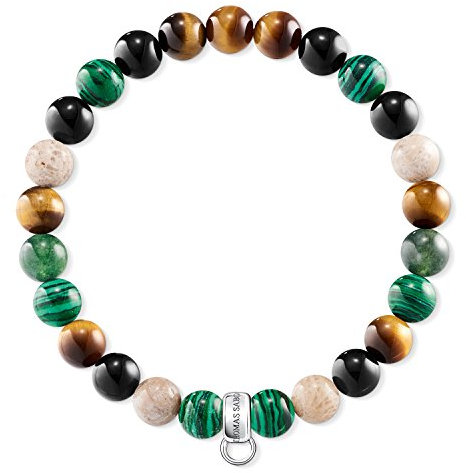 Thomas Sabo Damen-Armband 925 Silber Jasper weiß Ovalschliff Tigerauge Heliotrop 15.5 cm - X0217-947-7-L15,5