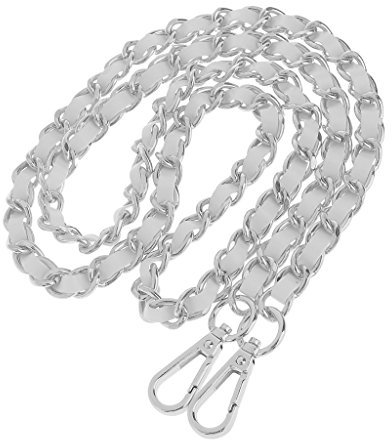 Hellery Geldbörsenriemen Ersatz Umhängetasche Kette, Vielseitig Und Abnehmbar, ästhetisch Ansprechend, Silber + Weiß
