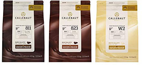 Callebaut, Chocolat noir, lait et blanc (3 x 2,5kg Bundle)