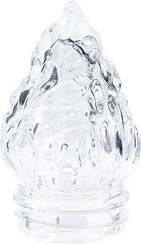 Pilla | Fiamma in vetro trasparente di ricambio per lampade votive da cimitero | Altezza 12 cm, Innesto Diametro 5 cm (Small)