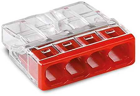 Wago 2273204 connector clamp distribution box 4 x 0.5 mm²-2.5 mm², transparent 4050821027867.