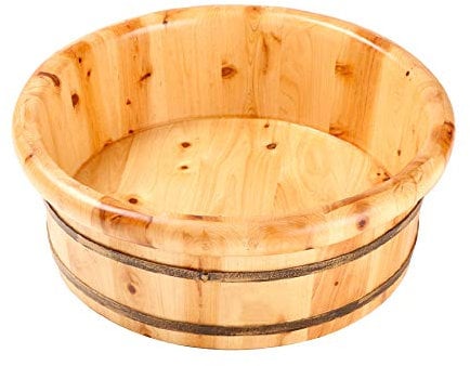 ERHANG Pedicure Bowl Wooden Foot Basin Spa Massage Household Cypress Wood Foot Tub Thickening Foot Bath Barrel