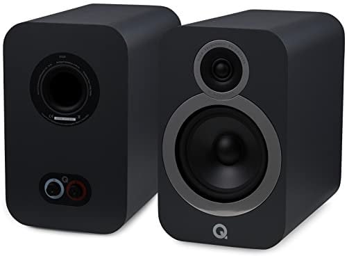 Q ACOUSTICS 3030i Bookshelf Speakers Pair Graphite Grey - Featuring 2-way Reflex Enclosure Type, 165mm (6.5) Bass Driver, and 22mm (0.9) Tweeter - Stereo Speakers Hifi/Passive Speakers