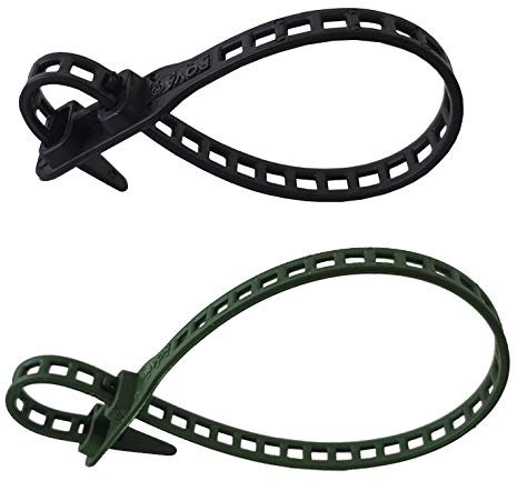 netproshop 10 x Soft Flexbinder 7x260mm Pflanzenbinder Kabelbinder Schwarz oder Grün, Farbe:Gruen