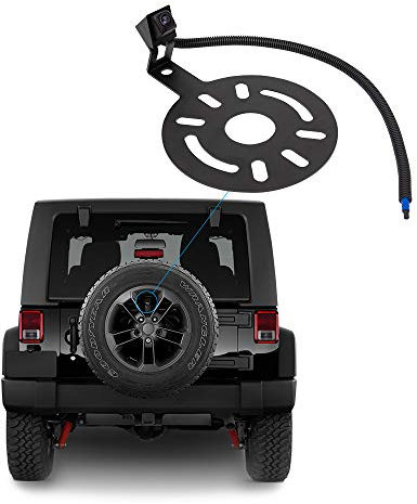 DYNAVISION CAMJP-0010 Lite Rückfahrkamera für Jeep Wrangler JK 2007–2018, wasserdicht, abnehmbar, Parkhilfe mit Rückfahrkamera, Radio, Video-Eingangskabel
