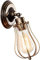 Industrie Vintage Wandleuchte Verstellbar Antik Edison-Stil Draht Metallkäfig Öl Eingerieben Wandlampe Schatten Veranda Spiegel,Rust-Warm Light