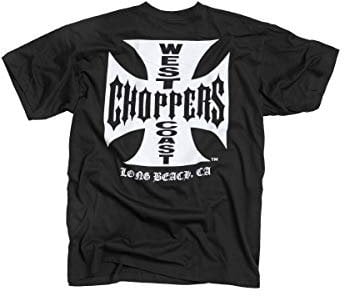 West Coast Choppers Men T-Shirt OG Classic, Color:Black/White, Size:M