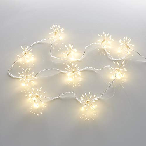 Northpoint 200 LED Lichterkette Weihnachten Sparkling Leuchtball 180cm lang/Feuerwerk/Pusteblume mit 5m Zuleitung für den Innenbereich (Warmweiß)