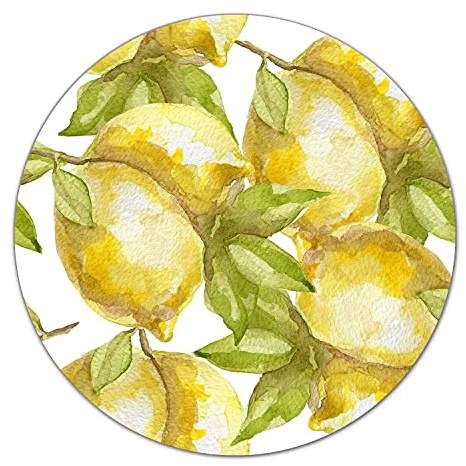 Coloray Tabla De Cortar Cocina Vidrio Templado Para Servir Platos ⌀ 40 cm Placa De Induccion Protector - Frutas de citron de limón