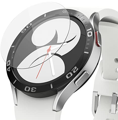 Ringke Glass for Bezel Styling [4 unidades] Compatible con Samsung Galaxy Watch 5 44 mm y Galaxy Watch 4 44 mm Protector de pantalla, vidrio templado antiarañazos - R5