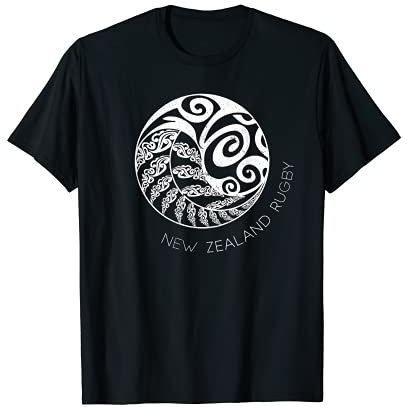 Rugby Neuseeland - Kiwi und Farn, inspiriert von Maori T-Shirt