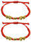 2 pcs Double Pi Xiu/Pi Yao Richesse d'or Lingot Rouge Chaîne Bracelet pour Femmes Hommes Ami Famille Bijoux Réglables Attirer Richesse et Bonne Chance