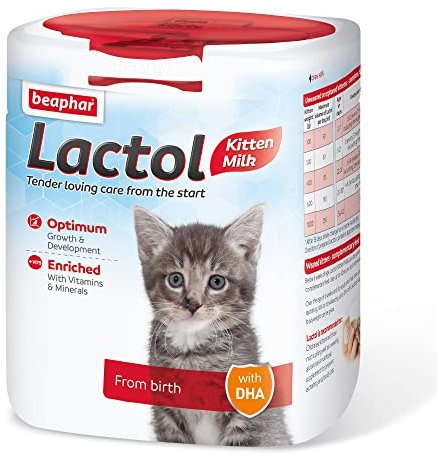Beaphar - Lactol Kitten Milk 500g - Milk Replacer & Complete Feed for Newborn & Weaning Kittens – For growth & development – Contains DHA, Taurine & Vitamins – Ideal for Hand-Rearing – Use from Birth