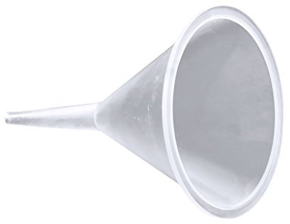 Petit entonnoir de remplissage en plastique à col étroit de 40 mm de diamètre, claire