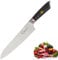 Qoopez Couteau de Chef Professionnel Ergonomique, Couteau de Cuisine en Acier Inoxydable Ultra Tranchant, Idéal pour Légumes Viandes, Manche en Bois de Pakka