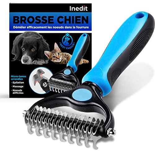 Brosse Chien Poil Long - Peigne Pour Chiens Et Chats - Élimine Les Sous Poils Très Facilement - EFFICACITÉ GARANTIE - Pour Un Toilettage Optimale - Massage & Protection Capillaire Supérieure