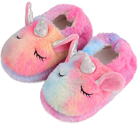 MASOCIO Pantofole Bambina Invernali Peluche Ciabatte Bimba Femmina Inverno Casa Babbucce Antiscivolo Taglia 27 28 Animale Multicolore 1