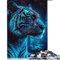 500 Teile Puzzles für Erwachsene Tiger Neondd Puzzle für Erwachsene Holzpuzzle Familienpuzzlespiel (Größe 38x52cm)