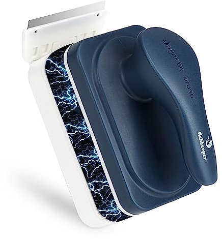 fishkeeper Aquarium Strong Magnetic Glass Cleaner Brush, Fish Tank Algae Magnet Cleaning Tool with 2 Detachable Scrapers, Mag Float Scrubber for 0.62 Inch Glass and Acrylic Tanks