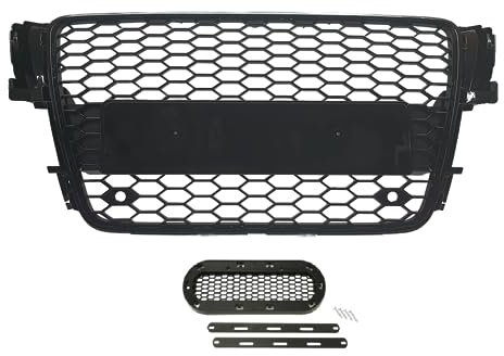 Waben- Gitter- Kühler- Sport- Front- Rippen- Grill mit Emblemhalter Schwarz Eintragungsfrei