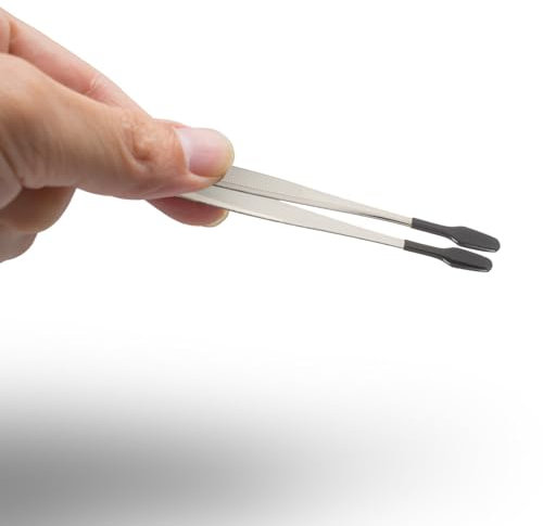 DOITOOL Pince À Épiler Plate En Caoutchouc Pince À Épiler En Acier Inoxydable Pièces En Plastique Autocollants Pour Le Visage Timbres Bijoux Pince À Épiler Longue Pince À